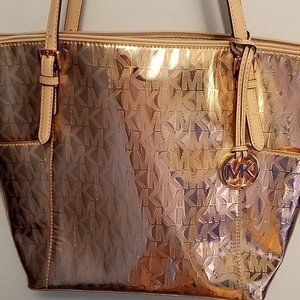 Michael Kors metallic tote bag
